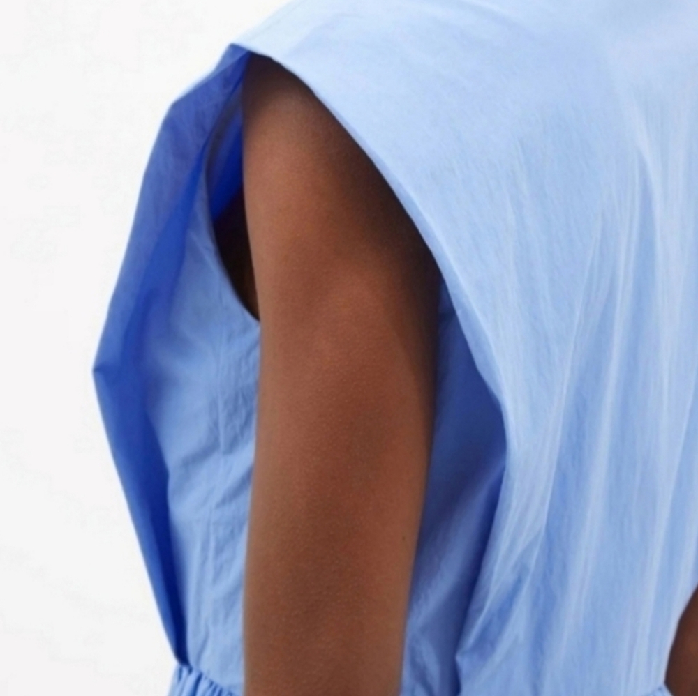 CO EXAGGERATED SHOULDER SLEEVELESS SHIRT DRESS - Picture 5 of 9